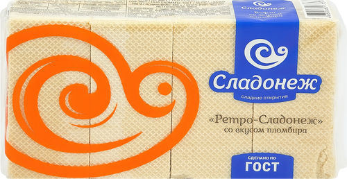 Вафли Ретро-Сладонеж со вкусом пломбира, 500г, картинка