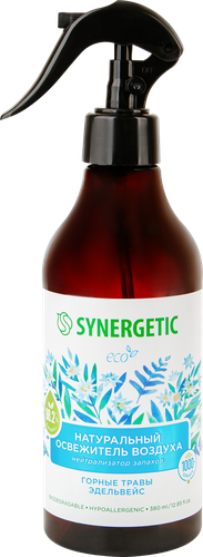 Освежитель воздуха SYNERGETIC Горные травы и эдельвейс, 380мл, фотография
