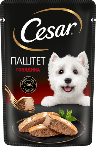 Корм для собак CESAR Паштет с говядиной, 80г, детальное фото