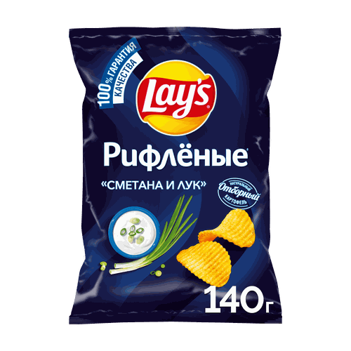 Чипсы картофельные LAY'S Сметана и лук, 140г, фото