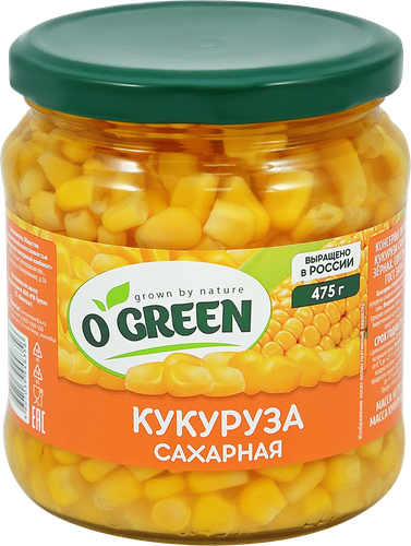 Кукуруза O`GREEN десертная сладкая, 460г, детальное фото