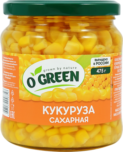 Кукуруза O`GREEN десертная сладкая, 460г, фото