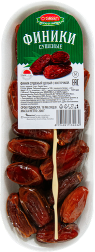 Финики сушеные, с косточкой, 200г, крупный план