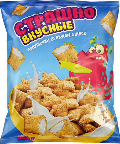 Сухой завтрак СТРАШНО ВКУСНЫЕ Подушечки со вкусом сливок, 250г, изображение