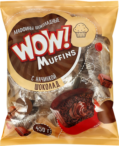 Маффин WOW с шоколадной начинкой, 450г, изображение