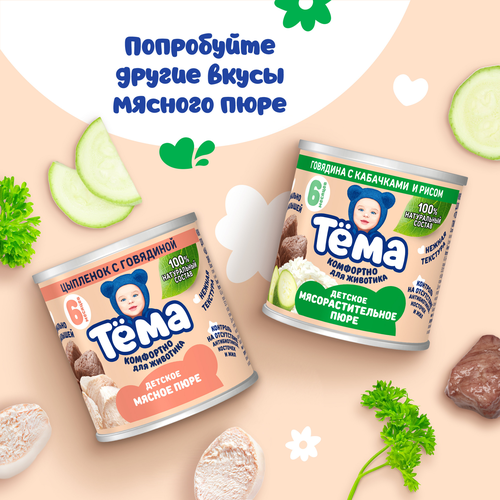 Пюре мясо-растительное ТЕМА Говядина с гречкой, с 8 месяцев, 90г, вид