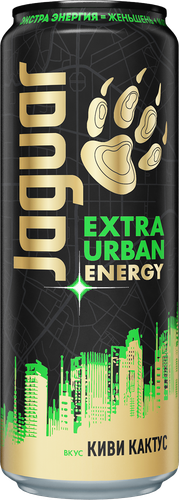 Напиток энергетический JAGUAR EXTRA URBAN ENERGY Киви, кактус, 0,44л, крупный план
