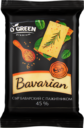 Сыр O`GREEN PREMIUM Баварский с пажитником 45%, без змж, 200г, фотография