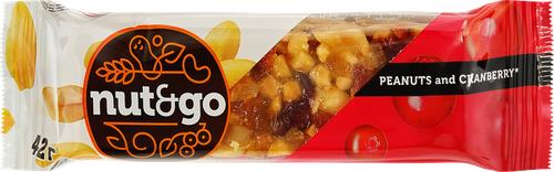 Батончик NUT&GO Арахис и клюква, 42г, фото