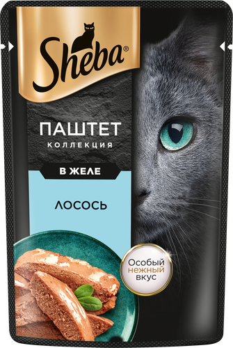 Корм консервированный для кошек SHEBA Нежный паштет в желе Лосось, 75г, вид