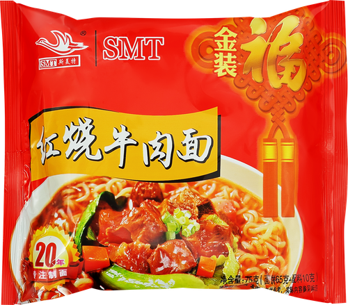 Лапша SMT со вкусом тушеной говядины, 75г, фотография