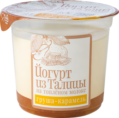 Йогурт ИЗ ТАЛИЦЫ на топленом молоке Груша, карамель 8%, без змж, 130г, изображение