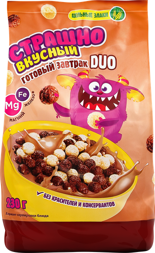 Готовый завтрак СТРАШНО ВКУСНЫЙ Шарики Дуо, 230г, изображение