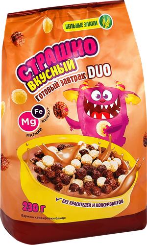 Готовый завтрак СТРАШНО ВКУСНЫЙ Шарики Дуо, 230г, картинка