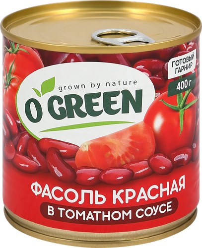 Фасоль красная в томатном соусе O`Green ж/б 400г. PL, фото