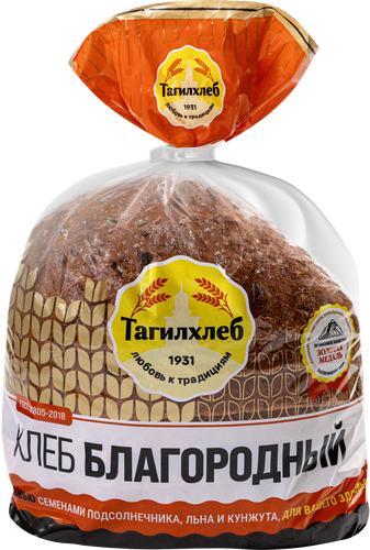 Хлеб ТАГИЛХЛЕБ Благородный, 1 сорт, половинка, 350г, картинка
