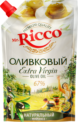 Майонез MR.RICCO Оливковый Экстра Верджин 67%, 360мл, вид