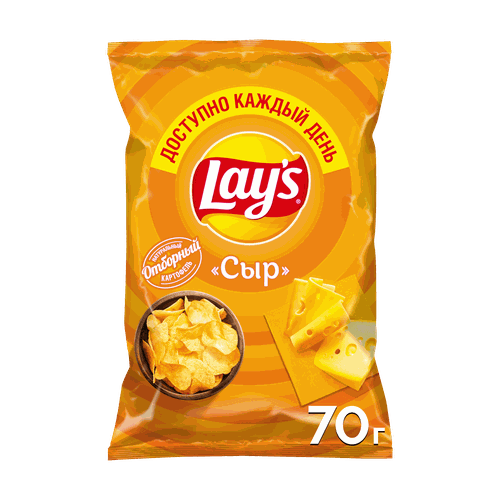 Чипсы картофельные LAY'S со вкусом сыра, 70г, фото