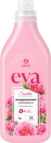 Кондиционер для белья GRASS Eva sensitive концентрированный, 1л, вид