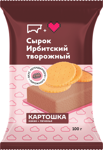 Сырок творожный ИРБИТСКИЙ Картошка 8%, без змж, 100г, крупный план