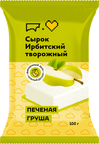 Сырок творожный ИРБИТСКИЙ Печеная груша 7%, без змж, 100г, вид