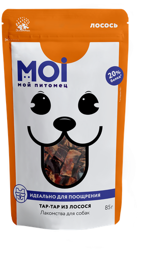 Лакомство для собак MOI тар-тар из лосося п/п 85г., вид