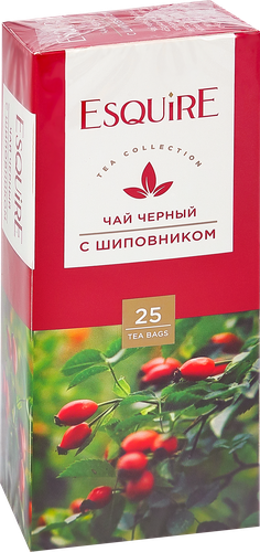 Чай черный ЭСКВАЙР с шиповником, 25пак, изображение