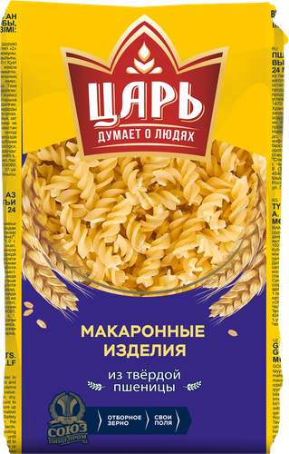 Макароны ЦАРЬ Спиральки, 450г, фото