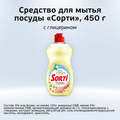 Бальзам жидкий для мытья посуды SORTI с алоэ вера, 450г, изображение