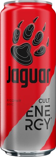 Напиток энергетический JAGUAR CULT ENERGY с ягодным вкусом, 0.45л, вид
