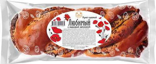 Рулет ТАГИЛХЛЕБ Любимый с маковой начинкой, 200г, изображение