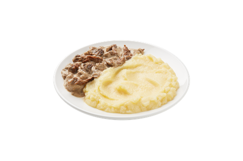 Гуляш из курицы КИТЫ ЕДЫ с пюре картофельным лоток 250г., шт., крупный план