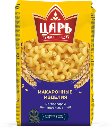 Макароны ЦАРЬ Виток, группа А высший сорт, 450г, картинка