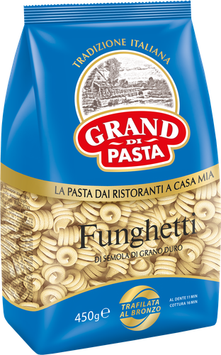 Макароны GRAND DI PASTA Funghetti группа А, 450г, картинка