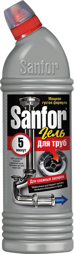 Средство для удаления сильных засоров в трубах SANFOR 5 минут, 1кг, изображение