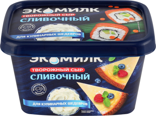Сыр творожный ЭКОМИЛК Сливочный 60%, без змж, 350г, фотография