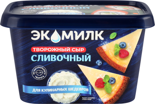 Сыр творожный ЭКОМИЛК Сливочный 60%, без змж, 350г, фотография