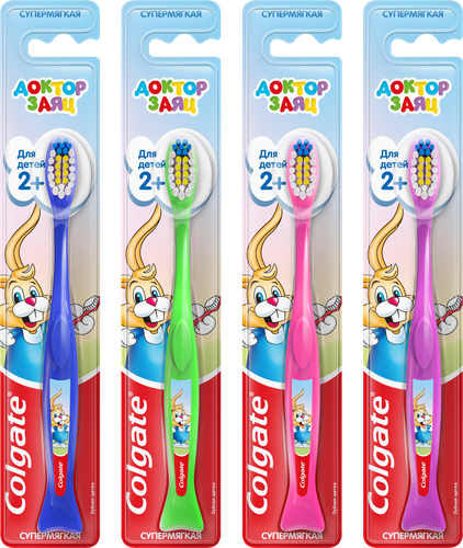 Зубная щетка детская COLGATE Доктор Заяц ультрамягкая, с 2 лет, вид