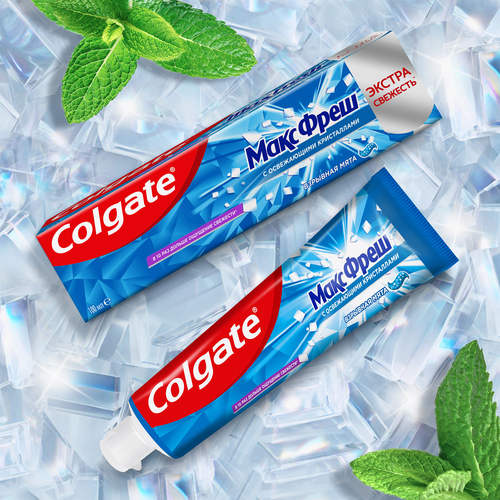 Зубная паста COLGATE Макс Фреш Взрывная мята с освежающими кристаллами для свежего дыхания и защиты от кариеса, 100мл, вид