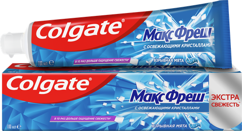 Зубная паста COLGATE Макс Фреш Взрывная мята с освежающими кристаллами для свежего дыхания и защиты от кариеса, 100мл, картинка