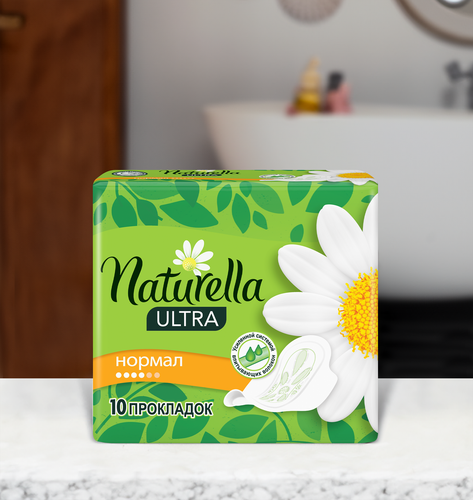 Прокладки NATURELLA Ultra Нормал, с крылышками, 10шт, детальное фото