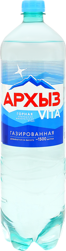 Вода минеральная АРХЫЗ Vita природная столовая газированная, 1.5л, вид