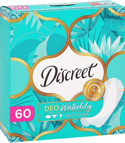 Прокладки ежедневные DISCREET Multiform Deo Water Lily, 60шт, картинка