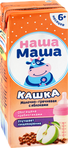 Кашка молочно-гречневая НАША МАША с яблоками с 6 месяцев, без змж, 200г, фотография