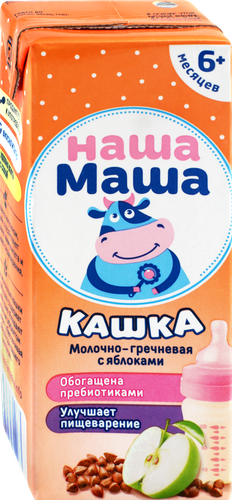 Кашка молочно-гречневая НАША МАША с яблоками с 6 месяцев, без змж, 200г, фотография