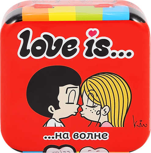 Конфеты освежающие LOVE IS в форме сердца, вкус клубника, 20г, крупный план