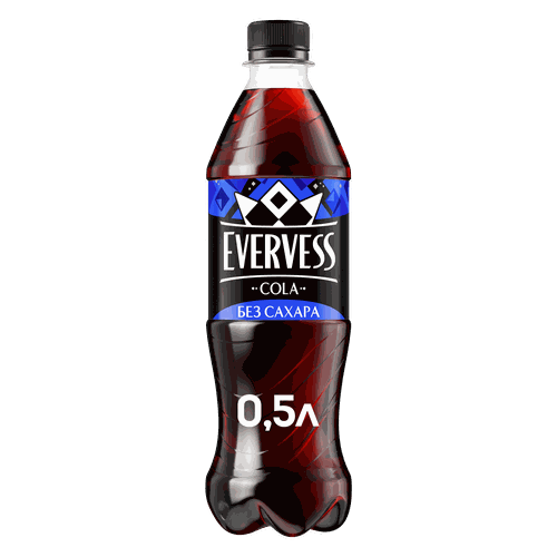 Напиток EVERVESS Cola Zero Sugar Кола без сахара газированный, 0.5л, картинка