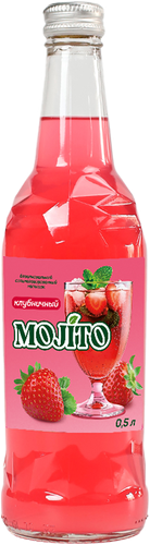 Напиток MOJITO Клубничный сильногазированный безалкогольный, 0.5л, крупный план