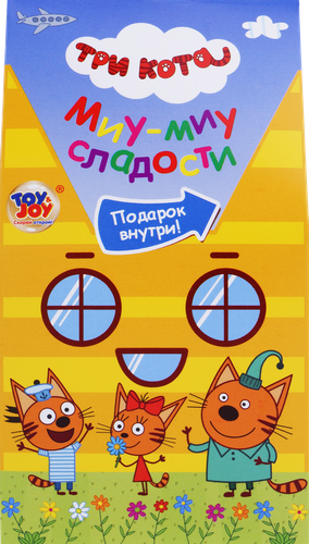 Шарики хрустящие SWEET BOX Три кота, с игрушкой, 15г, крупный план