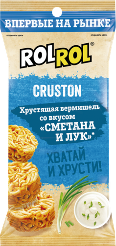 Снеки ROLROL Хрустящая вермишель Сметана и лук, 60г, вид